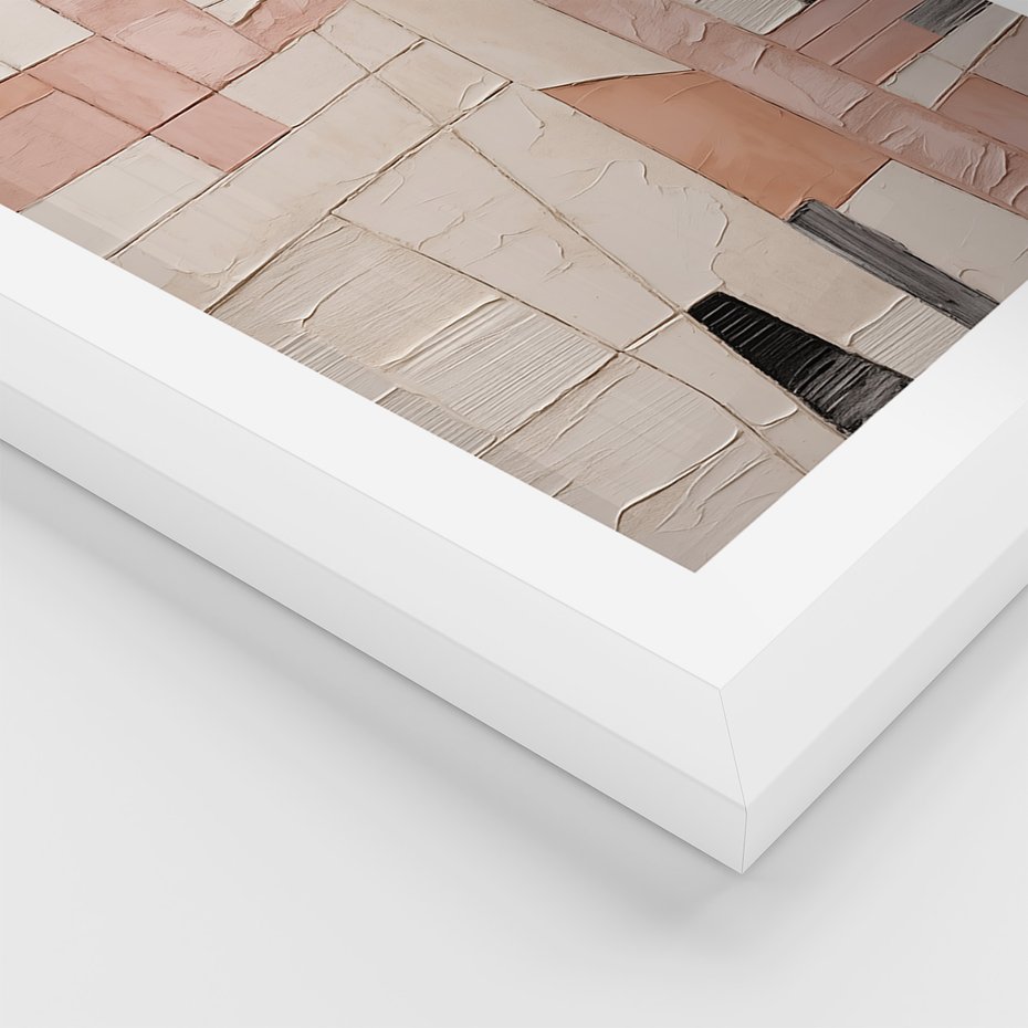 Zestaw obrazy w ramie 30x40 galeria - pastelowa, abstrakcja, olejny - rama biała