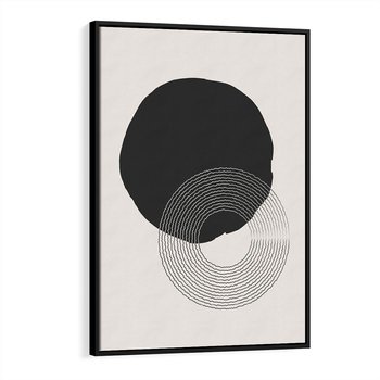 Obraz w ramie 50x70 - Migotliwa Opowieść - abstrakcyjna kompozycja, okręgi - rama czarna