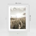 Plakat w ramie 30x40 - Łąka w Klimacie Sepii - suche trawy, łąka - rama biała