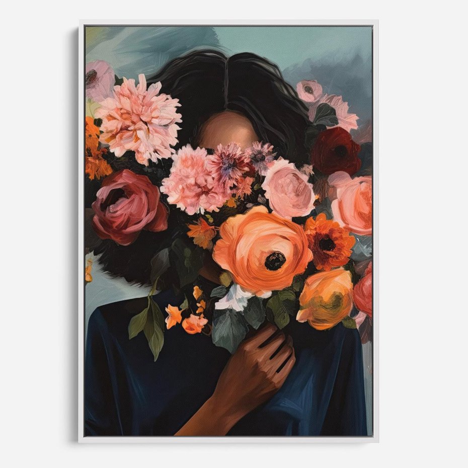 Obraz w ramie 50x70 - Ukryte Emocje - obraz, akwarela - rama biała