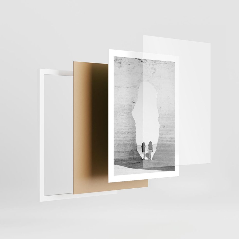 Plakat w ramie 50x70 - Podróżna Eksploracja - Echa Przygody - rama biała