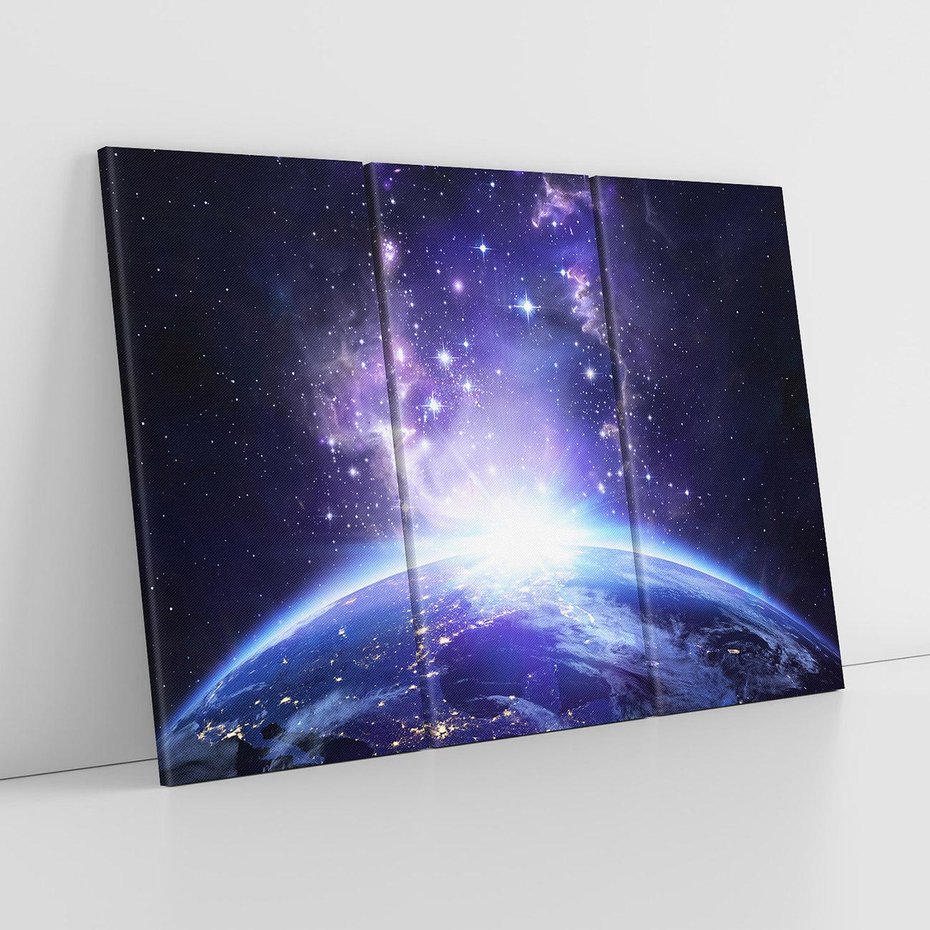 Obraz na płótnie 120x80 - Podróż w kosmiczną przestrzeń - kosmos, ziemia