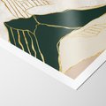 Plakat bez ramy 21x30 - Minimalistyczne Góry: Złota Sztuka Natury - minimalistyczna grafika, góry