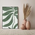Obraz w ramie 50x70 - Zieleń Wewnętrznego Spokoju - zielony plakat, roślinne inspiracje - rama czarna