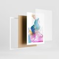 Plakat w ramie 30x40 - Abstrakcyjne Pastelowe Piękno - abstrakcja, pastelowe - rama biała
