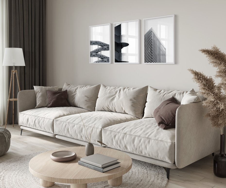 Zestaw obrazy w ramie 30x40 galeria - Nowoczesne, architektura, city - rama biała