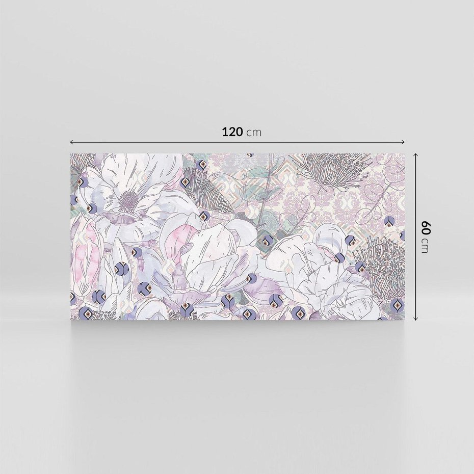 Obraz na płótnie 120x60 - Malowane oddechy istnienia - pomieszane tekstury, kwiatowe elementy