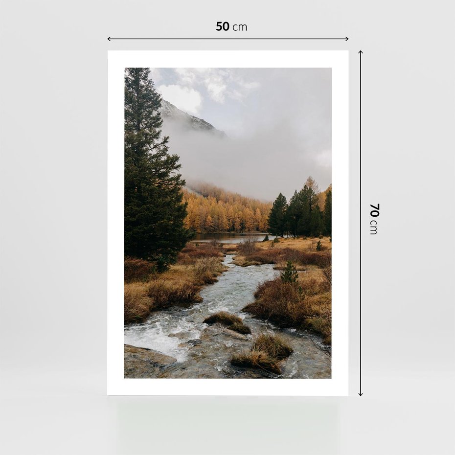 Plakat bez ramy 50x70 - W Górskiej Dolinie - artystyczna fotografia, las