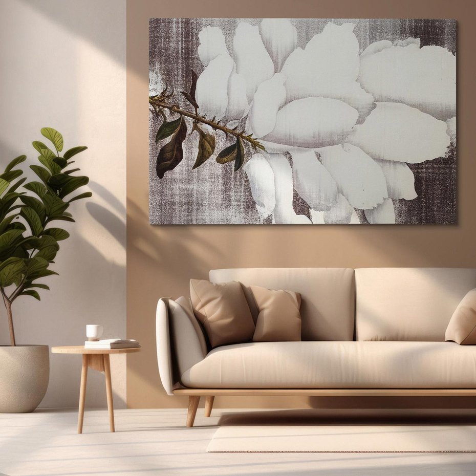 Obraz na płótnie 70x50 - Tekstura Kwiatu - białe kwiaty, duży kwiat