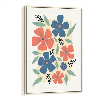 Obraz w ramie 80x120 - Kolorowe Pasmo - kwiaty, nowoczesna abstrakcja - rama drewno