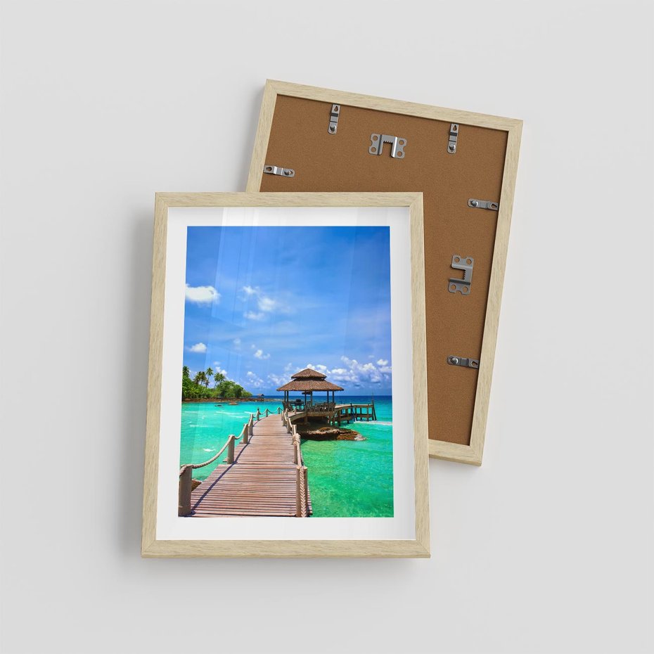 Plakat w ramie 30x40 - Magia tropikalnego oceanu - ocean, tropiki - rama drewno