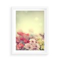Plakat w ramie 50x70 - Delikatne kwiaty pastelowe - kwiaty, pastelowe - rama biała