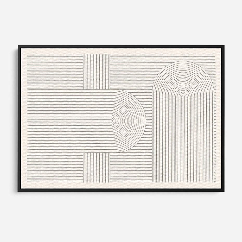 Obraz w ramie 70x50 - Geometryczna Elegancja Mid Century - mid century, minimalizm - rama czarna