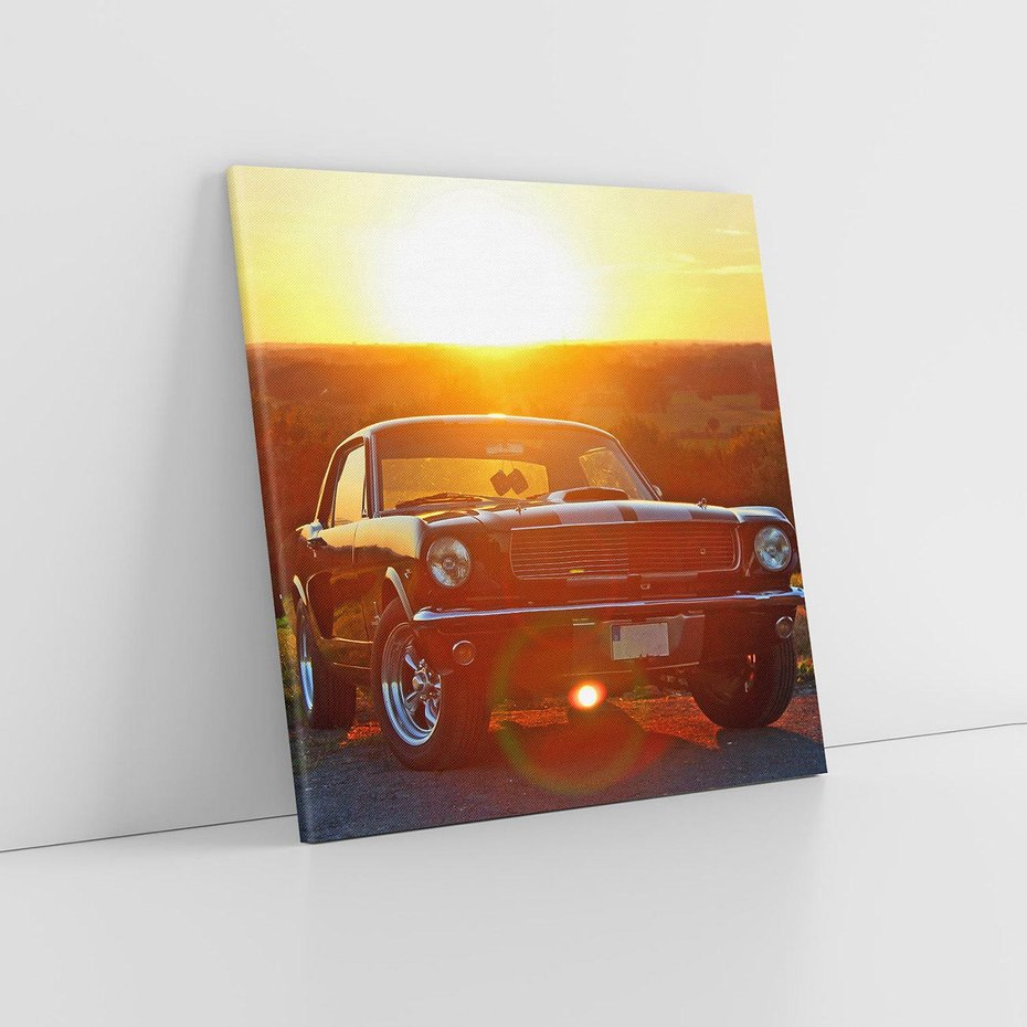 Obraz na płótnie 30x30 - Moc i elegancja - Ford Mustang, samochód