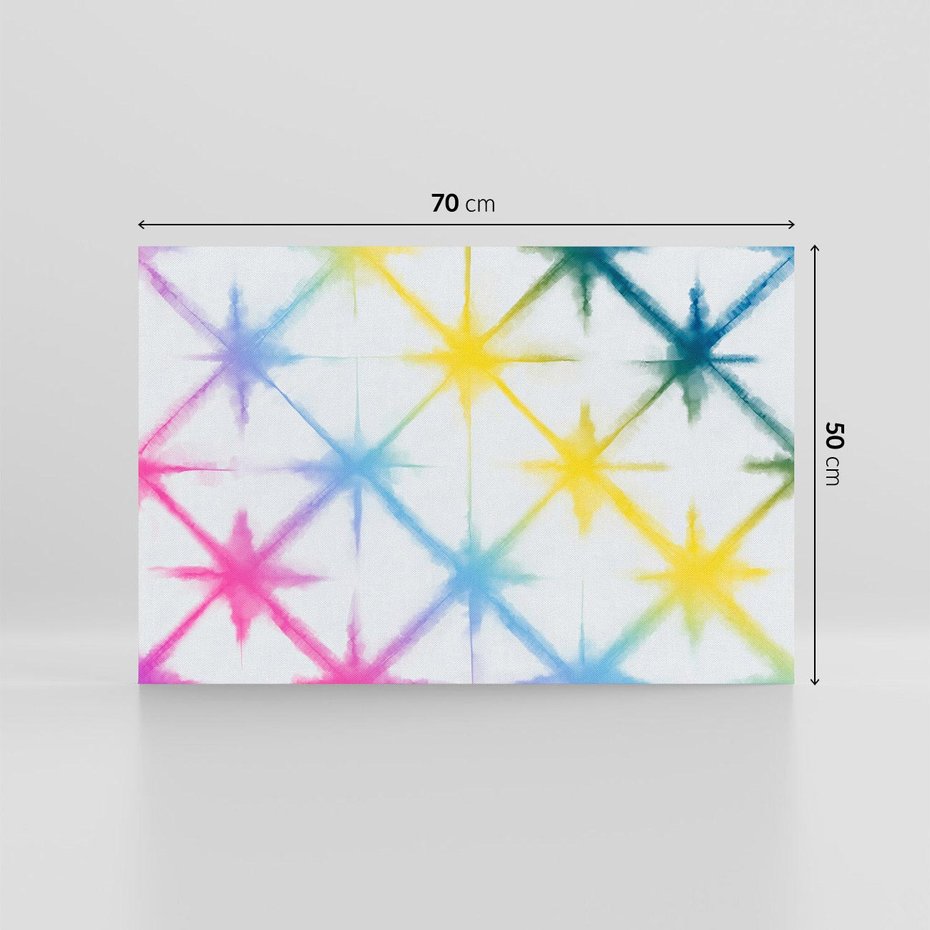 Obraz na płótnie 70x50 - Wibracje podświadomego hałasu - tęczowe kolorowe plamy, wybuchy