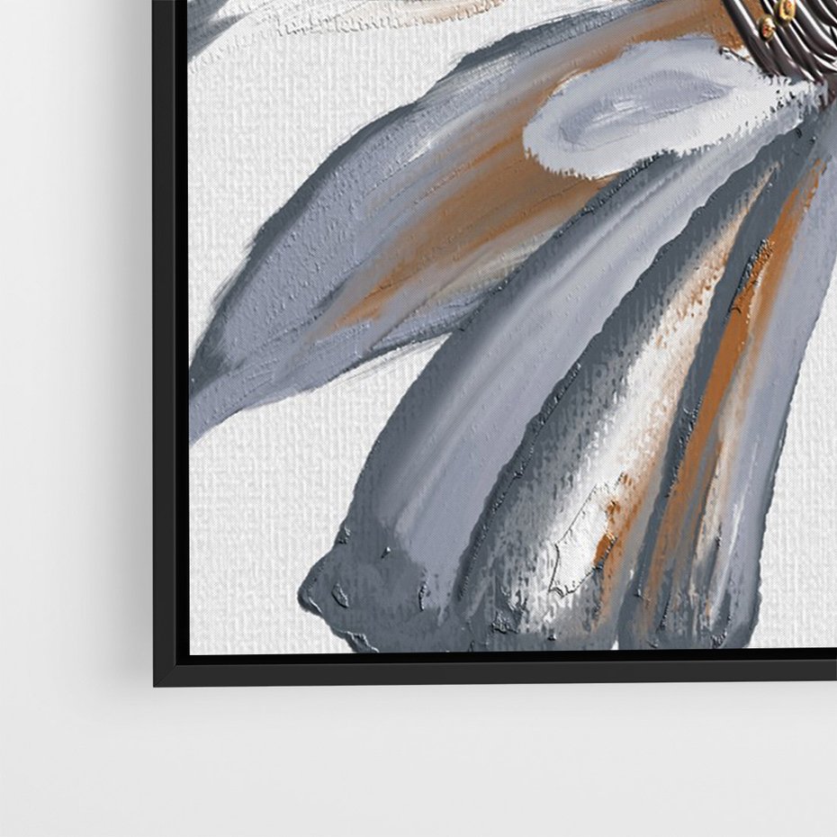 Obraz w ramie 50x70 - Olejne kwiaty - wyraz emocji - kwiaty, malowane - rama czarna