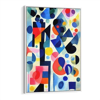 Obraz w ramie 50x70 - Księga Akwarelowych Przeniknięć - abstrakcyjny obraz, różne kolorowe kształty - rama biała