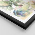 Plakat w ramie 30x40 - Delikatne Kolory - akwarelowe, kwiaty - rama czarna