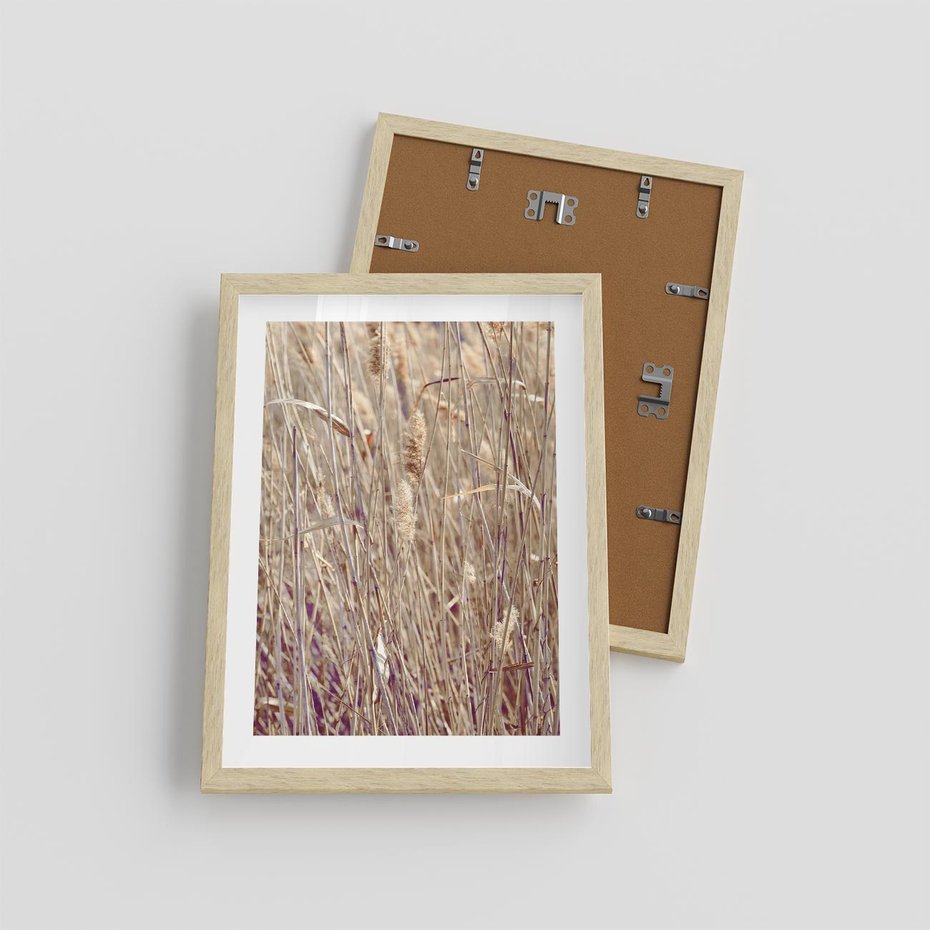 Plakat w ramie 30x40 - Suche Trawy w Wyjątkowym Stylu - suche trawy, boho styl - rama drewno