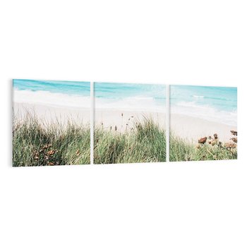 Obraz na płótnie 90x30 - Harmonia Natury - widok z wydm, wydmy porośnięte trawami