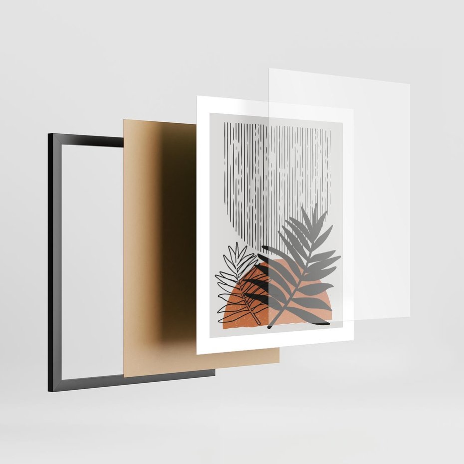 Plakat w ramie 40x50 - Sztuka Połączona - nowoczesna sztuka, modern - rama czarna