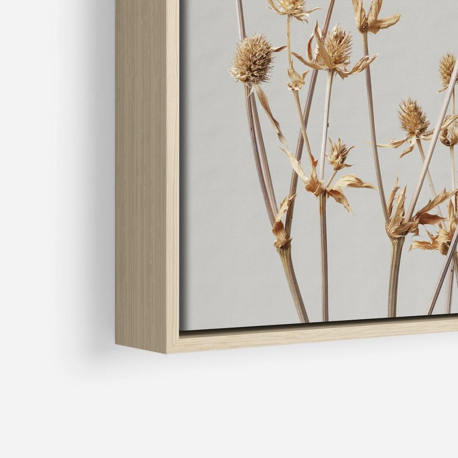 Obraz w ramie 80x80 - Delikatne gipsówki - gipsówka, suche - rama drewno