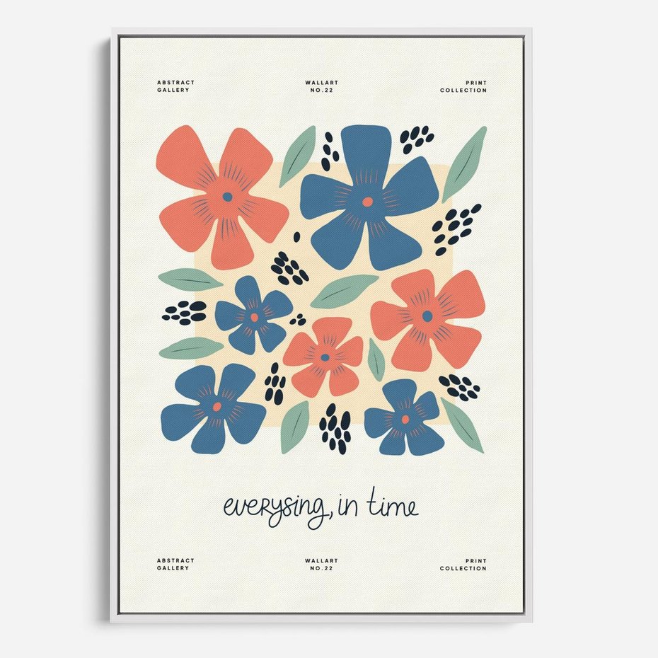 Obraz w ramie 70x100 - Kształtując Marzenia - kwiaty, nowoczesna abstrakcja - rama biała