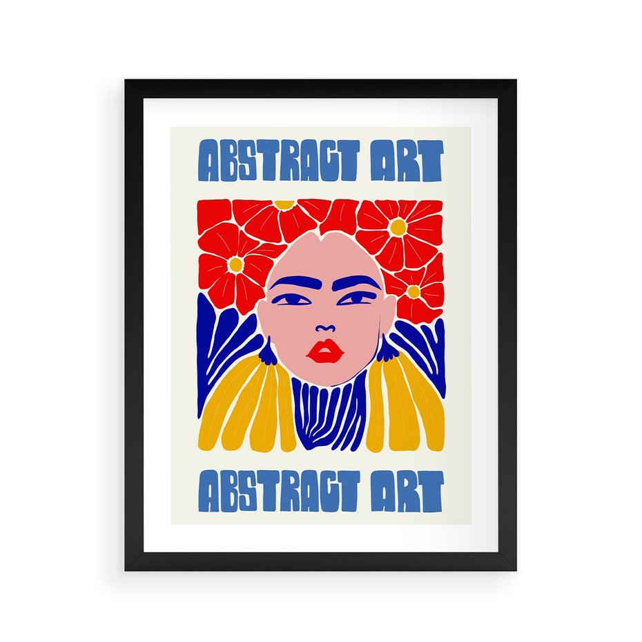 Plakat w ramie 40x50 - Przenikające Refleksje - sztuka abstrakcyjna, nowoczesny plakat - rama czarna