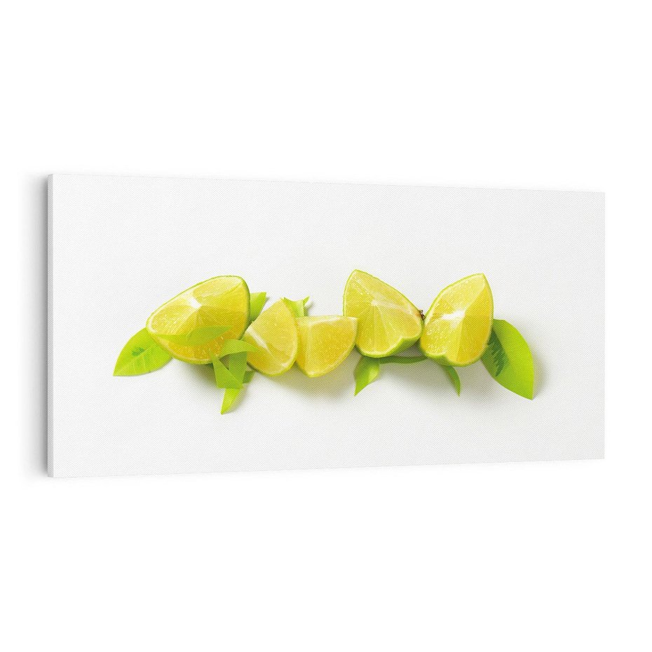 Obraz na płótnie 140x70 - owocowa eksplozja - limonki, owoce