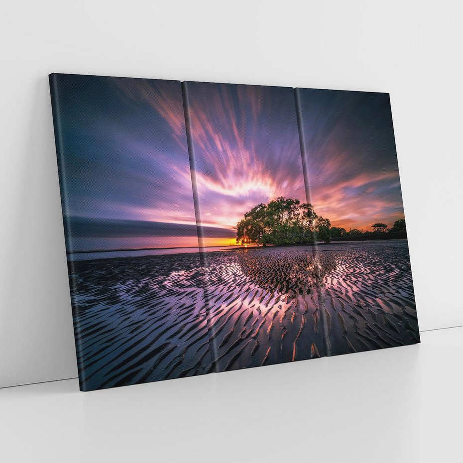 Obraz na płótnie 120x80 - Spokojne jezioro, fale, woda - jezioro, wyspa