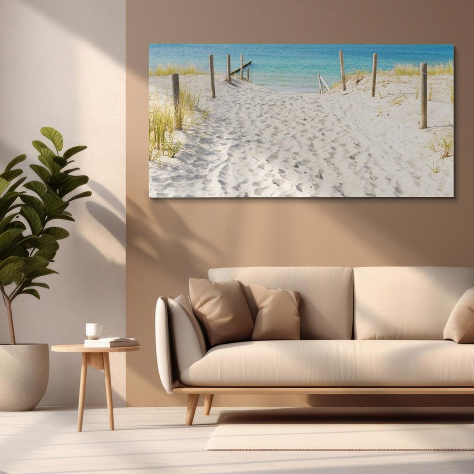 Obraz na płótnie 120x60 - Harmonia plażowego morza - plaża, morze