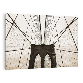 Obraz na płótnie 100x70 - Most z linami pod niebem - USA - most, liny