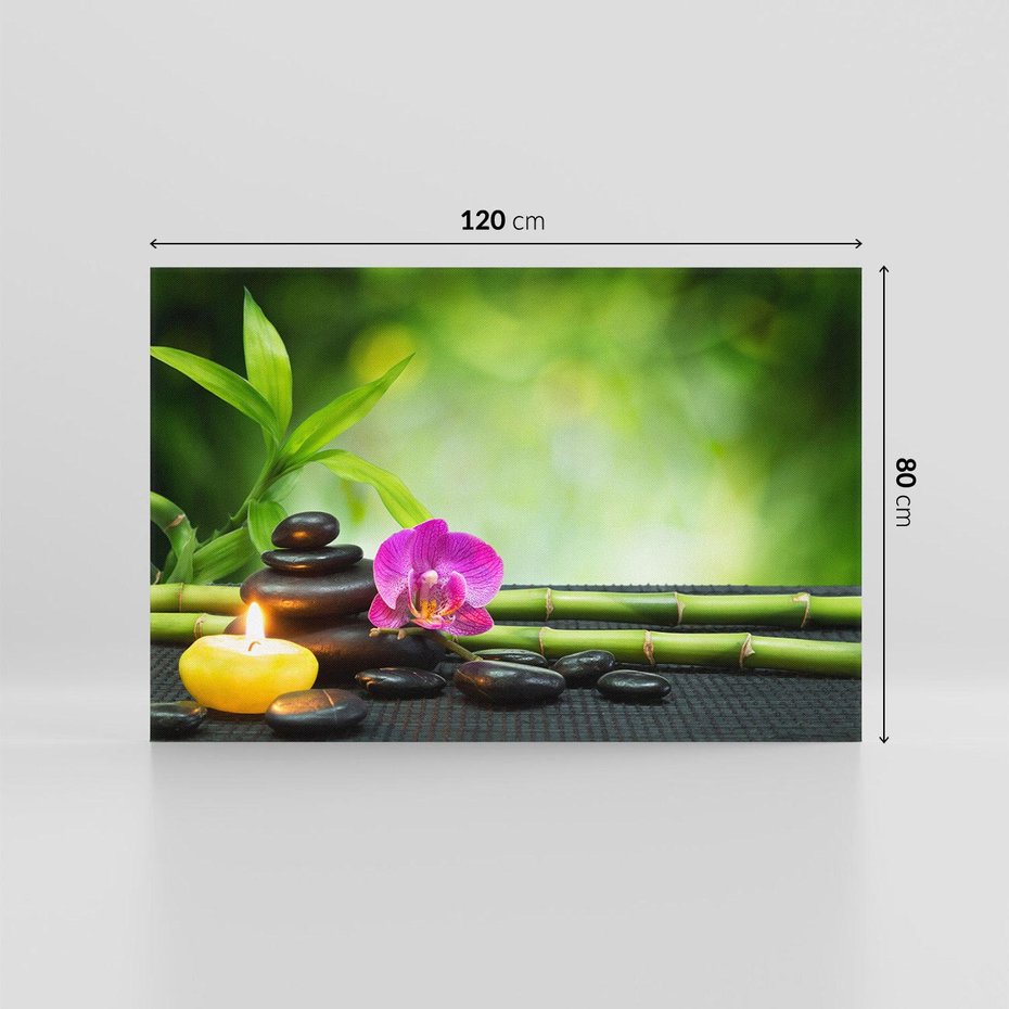 Obraz na płótnie 120x80 - Ukojenie kamieni w SPA - kamienie, SPA