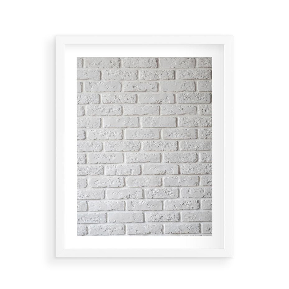 Plakat w ramie 40x50 - Wymiarowa Struktura - ściana, cegła - rama biała