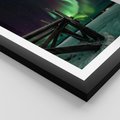 Plakat w ramie 40x50 - Zorza polarna w tajemniczej nocnej przestrzeni - zorza, polarna - rama czarna