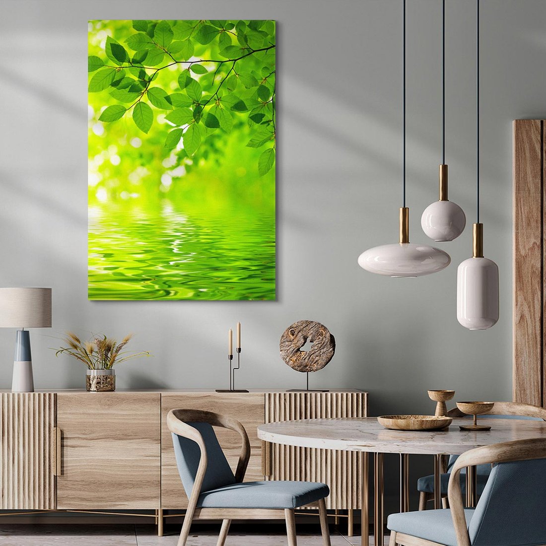 Obraz na płótnie 80x120 - Liście w Wodzie - liście, woda