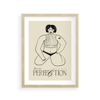 Plakat w ramie 40x50 - Refleksje Przejmujących Myśli - rysunek, plakat - rama drewno