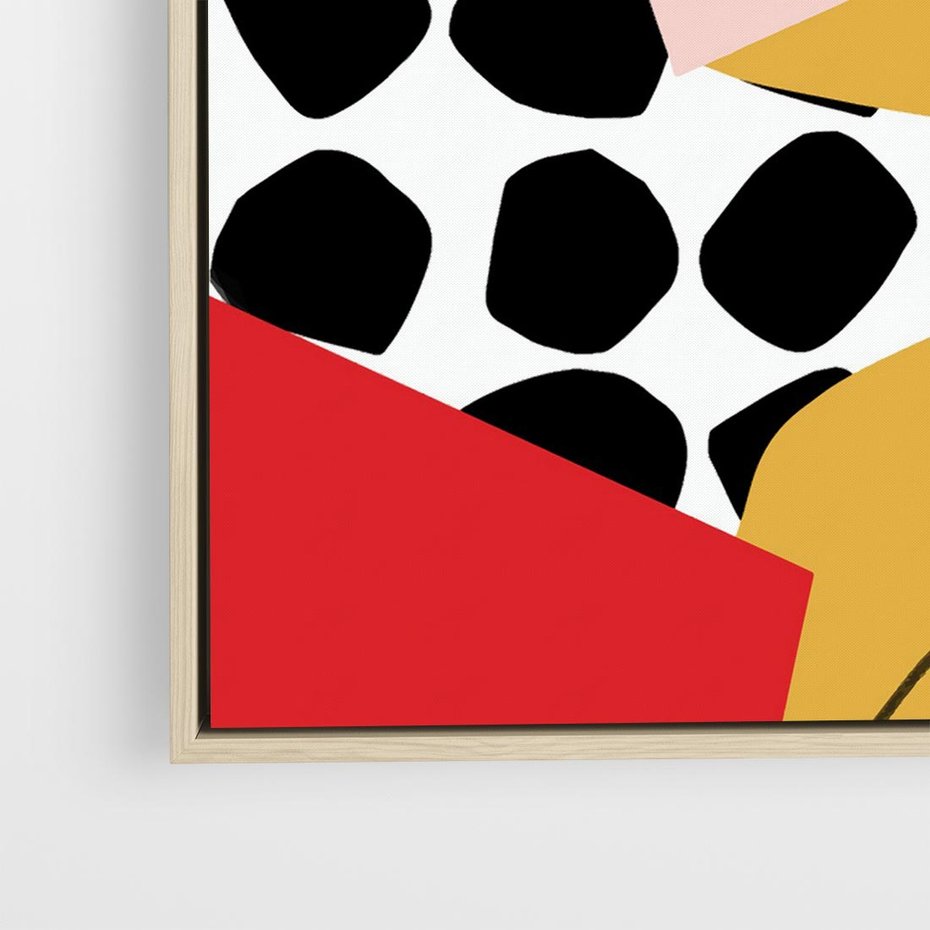 Obraz w ramie 80x80 - Księga Form i Plam - abstrakcyjna kompozycja, różne tekstury - rama drewno