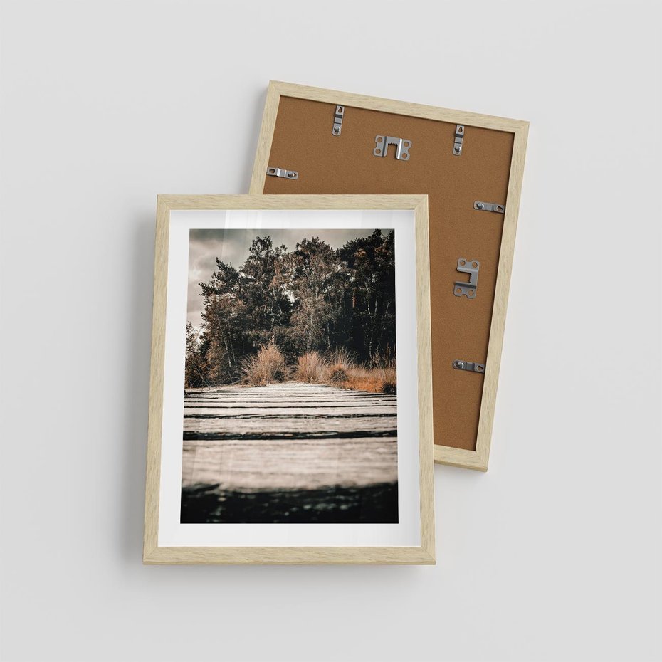 Plakat w ramie 30x40 - Fotografia w Ciepłych Barwach - odcienie brązu, fotografia - rama drewno