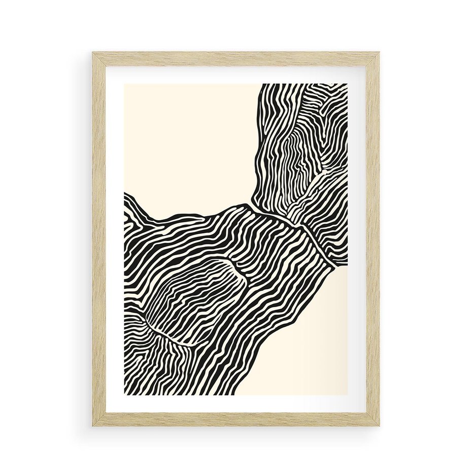 Plakat w ramie 50x70 - Podróżne Impresje - boho plakat, rycina - rama drewno