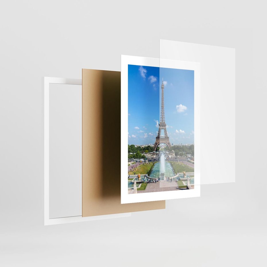Plakat w ramie 30x40 - Wieża Eiffla - Eiffla, Paryż - rama biała