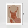 Plakat bez ramy 30x40 - Kobiece Retro - minimalistyczny boho plakat, retro kobieta w stroju kąpielowym