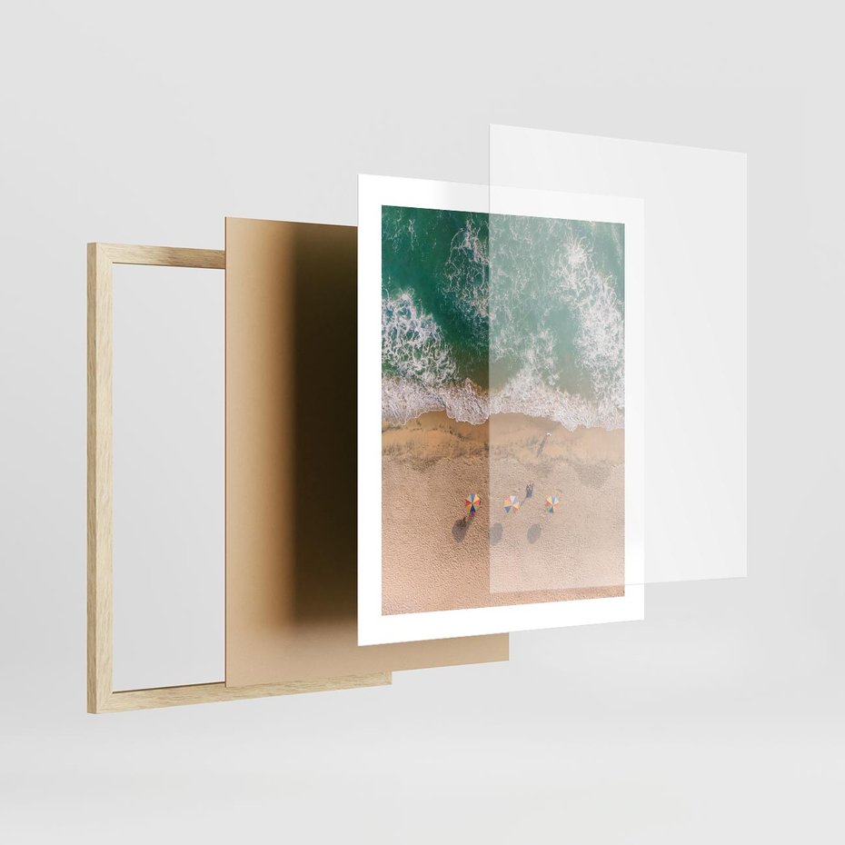 Plakat w ramie 40x50 - Letnie Wakacje na Horyzoncie - plaża, morze - rama drewno