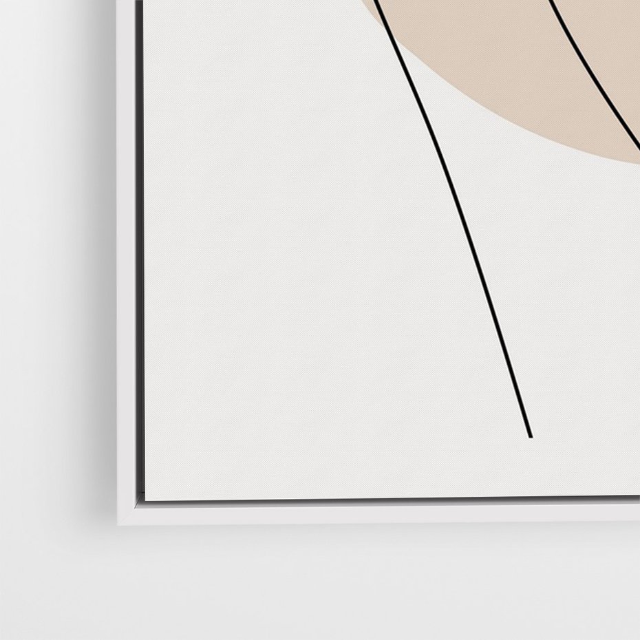 Obraz w ramie 80x120 - Przenikające Kształty - szkic jedną linią, one line - rama biała