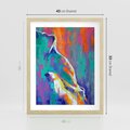 Plakat w ramie 40x50 - Olejne Wibrujące Emocje - abstrakcyjny obraz, różne kolorowe maźnięcia pędzla - rama drewno