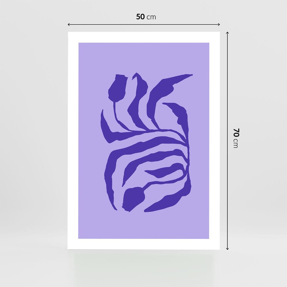 Plakat bez ramy 50x70 - Boho Sztuka Wolności - kwiaty, energetyczne fioletowe tło