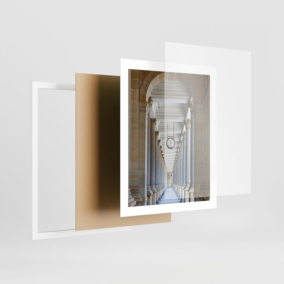 Plakat w ramie 40x50 - Kolumny Czasu - architektura, kolumny - rama biała