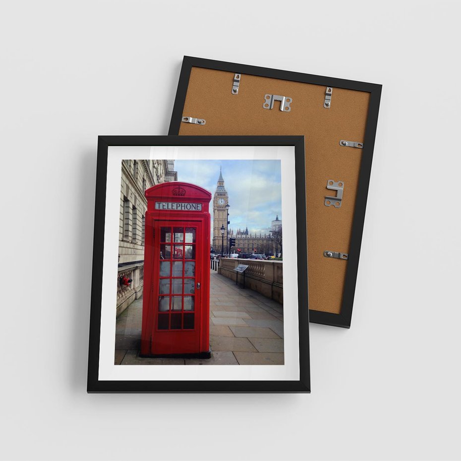 Plakat w ramie 40x50 - Londyńska budka telefoniczna - budka, telefoniczna - rama czarna