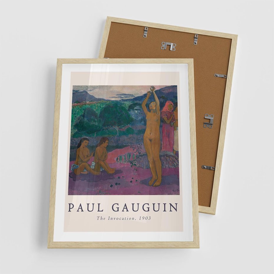 Plakat w ramie 50x70 - Reprodukcja Gauguina: Sztuka Egzotyczna na Plakacie - paul gauguin, plakat - rama drewno
