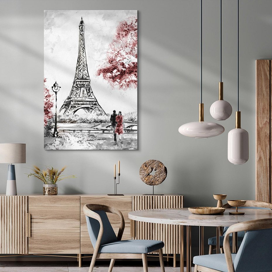 Obraz na płótnie 80x120 - Romantyczny Paryż - Paryż, Wieża